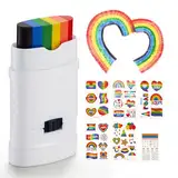 Creamify Regenbogenstifte Set mit Pride Sticker, Pride Face Paint Dehnbar, LGBTQ Regenbogen Schminke, Gay Pride Schminke, Regenbogen Deko, Regenbogen Flag für Pride Party, Paraden, Monat des Stolzes