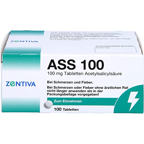 ASS 100 Zentiva® - 100 Stück - Acetylsalicylsäure 100mg, bei leichten bis mäßig starken Schmerzen und Fieber, entzündungshemmend