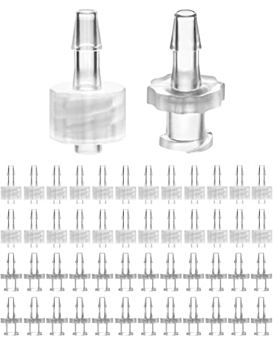 QWORK Männlicher Luer-Lock & weiblicher Luer-Lock 1/8 Zoll PP-Schlauch-Adapter, 50 Stück PP-Schlauch-Adapter für Labor-Biochemie/Analysegeräte, Aquarium-Ausrüstung und Lebensmittelmaschinen