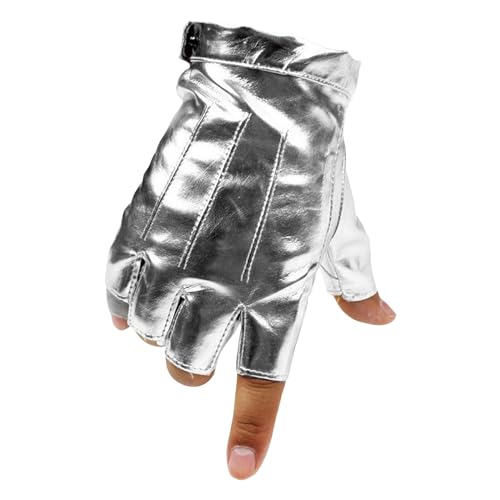 Handschuhe Ohne Finger Fingerlose Handschuhe Handschuhe ohne Finger Winter Warme Strickhandschuhe Arbeiten Camping Wandern Fingerlose Handschuhe Fingerless Gloves Winter Gloves PU (Silver, One Size)