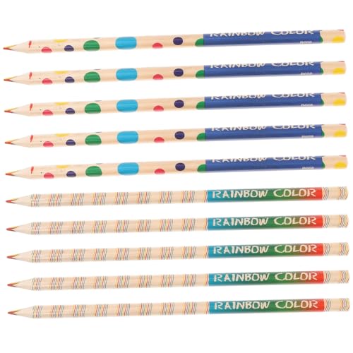Tofficu 10St Buntstifte Masse Farbstiftset Zeichenzubehör schreibwaren coole Künstlerutensilien Strumpfwaren Erwachsener Bleistift Südkorea Kunstbedarf Regenbogenstift