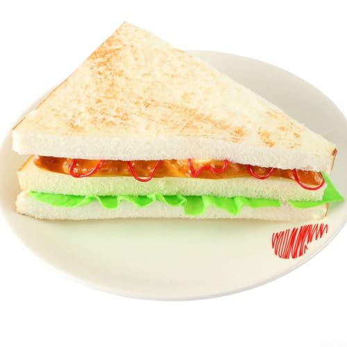 Zoegneer Künstliches Sandwich-Modell, künstliches PU-Brotmodell für Heimdekoration und Kuchenladen, Fotografie-Requisiten