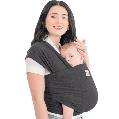 KeaBabies Babytrage Ab Geburt - Atmungsaktive Babytragetücher, Babytrage Neugeborene Ab Geburt, Babytuch Tragetuch Baby Neugeborene, Kleinkind Handfreie Babytrage, Babywickel Träger (Mystic Gray)