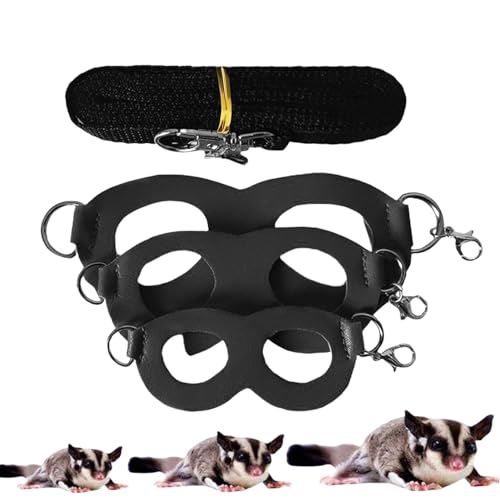 Onlynery Kleintier-Traktionsseil, Laufhamsterseil,Outdoor Sugar Glider Wanderseil | Sugar Glider-Geschirr und Seil-Set, ausbruchsicheres Seil, Haustier-Traktionsseil