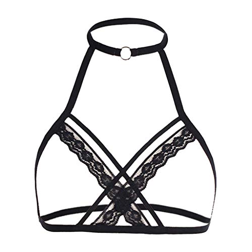 Dislsokrhov Damen Spitzen BH Offene Brüste Cups Ouvert Dessous Büstenhebe Sexy Kostüme Bralette Buster Reizwäsche Top Push Up Erotische Ouvert Dessous Offen Transparent Bustier G2-Schwarz,S