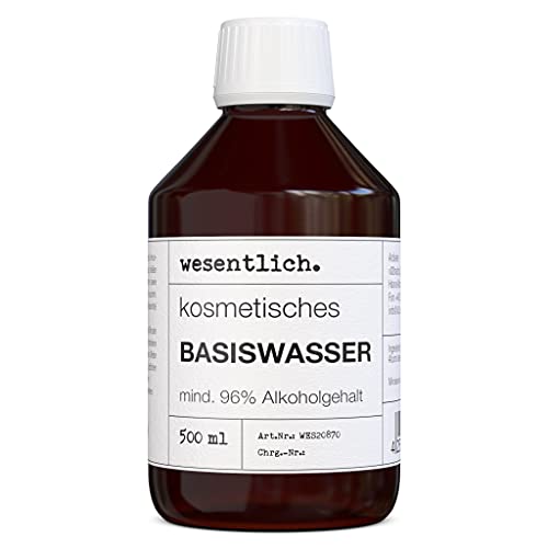 Kosmetisches Basiswasser 500ml, mind. 96% Alkohol, zur Herstellung von DIY Kosmetik von wesentlich.