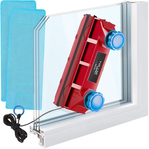 Tyroler Der Glider D-3 AFC Magnetischer Fensterreiniger | Nur für 2–28 mm Einfach- oder Doppelverglasung | Beidseitig | Fensterputzer magnetisch | Magnet Fensterreiniger