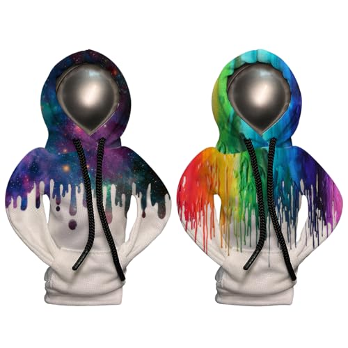 2 Stück Hoodie für Schaltknauf Schaltknüppel Hoodie Schalthebel Hoodie Lightning Modell Hoodie Schaltknauf Sternenhimmel Modell Lustige Hoodie Schalthebeldekoration für Autodekoration