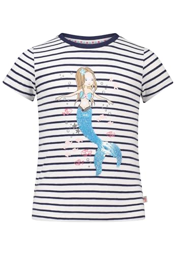 SALT AND PEPPER BY KIDS PARK Mädchen Meerjungfrau Print rev.Sequins T-Shirt, True Navy, 128/134 cm