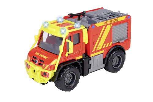 Majorette - Feuerwehrauto Unimog U530 (14 cm) - Feuerwehr-Spielzeug für Kinder ab 3 Jahre, Auto mit Metall-Karosserie, Gummireifen, Licht & Sound, inkl. Batterien