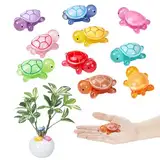 HFMYGS Mini Schildkröten Harz, Kleine Schildkröten aus Kunstharz, Small Turtles Figuren, Bunt Mini Turtles für Topfdekoration Garten Aquarium, für DIY Micro Landschaft Szenen Heimdekorationen