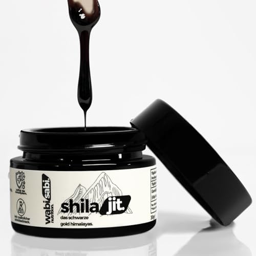 Wabi Sabi Shilajit Original Himalaya 100% REIN - 30 Gramm Hochdosiertes Himalaya Mumijo - bis zu 88,8% Fulvinsäure, vegan, geprüft, +85 Mineralien, 60 Portionen