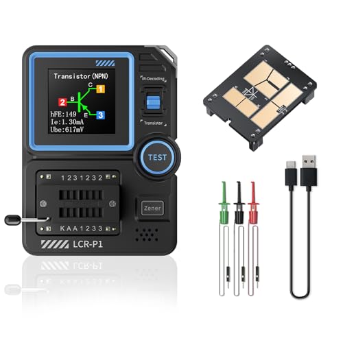 Jadeshay Transistor Tester, Multifunktionaler Transistor Kondensator Tester SMD Elektronikkomponententester für Kapazitäts-, Widerstands- und Transistor Elektronikkomponententest