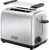 Russell Hobbs Toaster [für 2 Scheiben] Adventure Edelstahl (extra breite Toastschlitze, inkl. Brötchenaufsatz, 6 Bräunungsstufen + Auftau- & Aufwärmfunktion, Lift & Look-Funktion, 850W) 24080-56