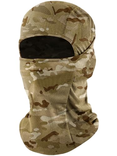 fuinloth Sturmhaube, Skimaske Balaclava, Motorrad Fahrrad für Outdoorsports Herren/Damen Sand-Tarnung