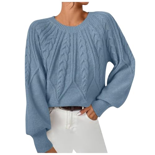 Generisch Strickpullover Damen Elegant Pullover Damen Rollkragenshirt Knit Elegant Langarm Tops Lose Oversize Pullover Damen Strick Kurz Pullover Weihnachten Damen