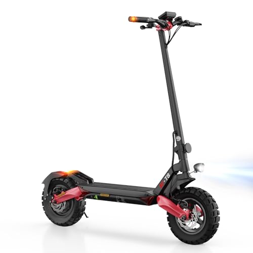 E Scooter mit Straßenzulassung, 10 Zoll Offroad Luftreifen, ABE Elektroroller mit Doppelter Stoßdämpfung