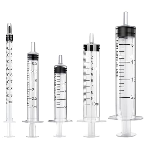 15 Stück Spritzen 1ML 3ML 5ML 10ML 20ML Wiederverwendbare Spritze, Dosierspritze Aufziehspritze Ohne Nadel, Werkzeuge für Vielseitige Anwendungen, Labore, Tierfütterung, Pflanzenbewässerung