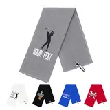 NGTSFLY Lustiges Golf Handtuch, Personalisierte Bestickte Golfhandtücher für Golftaschen mit Clip, Golfgeschenk für Männer Frauen, Leicht zu Reinigendes Golfzubehör, 40 x 60 cm (Grau)