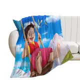 DIDUOMAN Heidi, ein Mädchen der Alpen, Poster, japanische Anime-Fleece-Decken, weich, flauschig, Plüsch-Flanell, Überwurf, Decke, leicht, 300 g/m², für alle Jahreszeiten, 76,2 x 101,6 cm