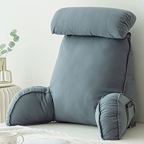 Lesekissen mit Armlehnen und Kopfstütze, Reißverschlusstasche, gemütliches Sofa- und Bettkissen für bequemes Lesen und Entspannen, ideal für Zuhause und Büro