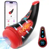 Masturbieren für Männer, Sex Spielzeug für die Männer mit 9 Saugmodus und Vibrationsmodi, Elektrischer Masturbator Cup 3D Realistische Vagina Heizung, LCD Display Taschenmuschi Blowjob Penis Vibrator