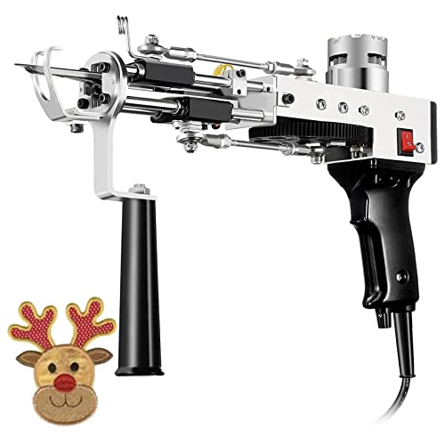 Tufting Gun Cut Pile 5 – 40 Schritte/S Elektrische Tufting Pistole 7 – 21 mm Verstellbar Tufting Pistole Strickmaschine Teppiche für Christmas Handwerk Teppich Kleidung Schwarz