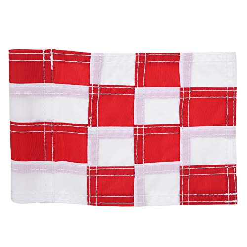 Qanyegn Golf Flagstick Mini, karierte Übungs -Golf -Loch -Pol -Pokal -Flaggen, Golf -Golf -Flaggen Flagststifte für den Hinterhof im Freien im Freien im Freien (Red and White)