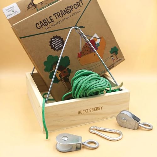 Westcraft Huckleberry Kinder Spielzeug - Seilbahn-Set | Kabel-Transport 20m Seil - Cable Transport | Send Messages Across a Distance!