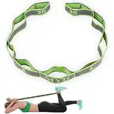 CLOPAE Yoga Stretching Band,Fitnessbänder Band Yoga Stretch Gurt mit 9 Schlaufen, Hochelastischer Gymnastikband, Upgrade Erweitern Yoga Stretching Strap Effektives Dehnung