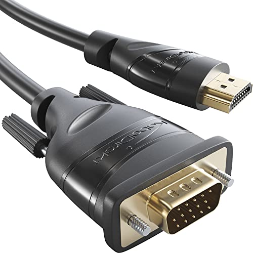 KabelDirekt – HDMI-VGA Adapter Kabel – 1 m (HDMI auf VGA, High Speed HDMI/D-Sub 15, Monitorkabel zum Anschluss von PCs, Laptops und anderen HDMI-Geräten an VGA-Bildschirme bei Full HD/1080p und 60 Hz)