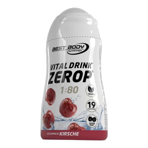 Best Body Nutrition Vital Drink ZEROP - Kirsche, Original Getränkekonzentrat - Sirup - zuckerfrei, 1:80 ergibt 19 Portionen Fertiggetränk