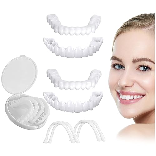 2 Paare Lächeln Zähne Furniere, Komfort Sofortige Kosmetische Veneers Zähne Oben und Unten für Männer Frauen Zahnaufhellung Schlechte Zähne abdecken
