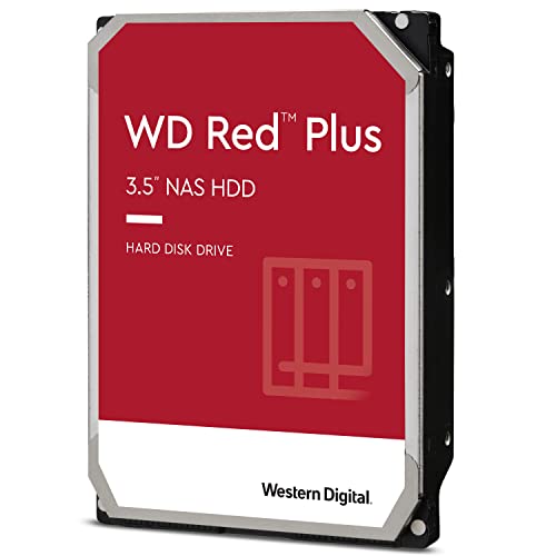 WD Red Plus interne Festplatte NAS 4 TB (3,5'', Workload-Rate 180 TB/Jahr, 5.400 U/min, 256 MB Cache, NASware-Firmware für Kompatibilität, 8 Bays) Rot