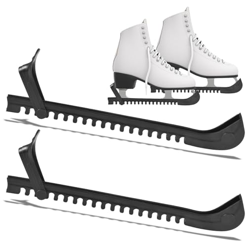 YCSYHQQX Kufenschoner Schlittschuhe, Verstellbarer Schlittschuhschutz, Universal Skate Guards, Eishockey Skate Guards mit Verstellbarer Schnalle Schoner, für Hockey oder Eiskunstlauf (Schwarz)