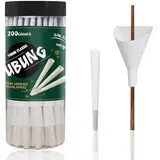 UBUNG 200 Pcs White Cones, White King Size Pre Rolled Cones with Tips, Slow Type White Rolling Paper Cones, Including 1 Funnel Cone Loader and 1 Push Rod