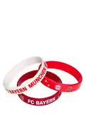 FC Bayern München Kinder Armband 3er Set | Unisex | Rot & Weiß | Silikon | Nickelfrei, ca.5 cm Durchmesser