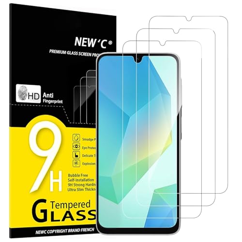 NEW'C 3 Stück, Panzer Schutz Glas für Samsung Galaxy A16 5G, Frei von Kratzern, 9H Härte, HD Displayschutzfolie, 0.33mm Ultra-klar, Ultrabeständig