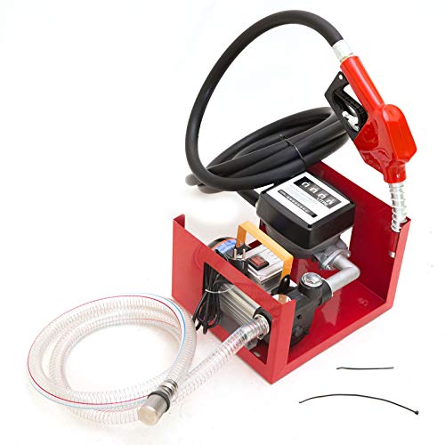Selbstansaugende Dieselpumpe,Lightakai 550W 220V ElektrischeDieselpumpe Zählwerk Zapfpistole Heizölpumpe Mit 4m Druckschlauch, 2m Saugschlauch 60L/min Dieselförderung