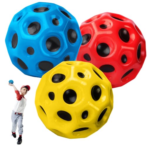OSDUE 3PCS Jumping Ball, Space Ball Super High Bouncing Bounciest Lightweight Foam Ball Hohe Springender Gummiball Sprünge Gummiball Space Ball