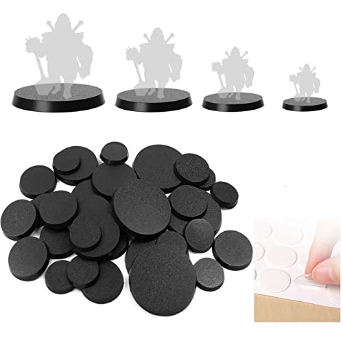 Evemodel Modell Basis 25mm 32mm 40mm 50mm Kunststoff Base für Sandtisch Kriegsspiele Tisch und Miniatur Spiel mit gemischter Basis (rund)