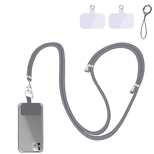 Handykette universal,Handyband zum umhängen,Handykette,Handykette universal zum umhängen,1.5m Handy umhängeband,Verstellbar abnehmbar universal handykette,Für alle standard handyhüllen (Dunkelgrau)