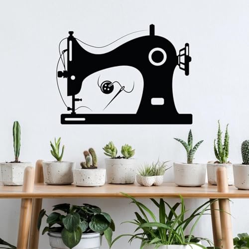 GZGZG Selbstklebender Näh-Wandaufkleber Nähmaschine Vinyl-Wandaufkleber Vintage-Nähaufkleber Nähstudio Kunsttapete