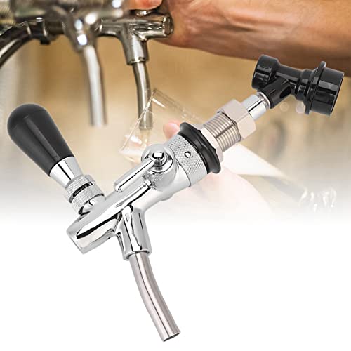 Einstellbarer Bierhahn, Edelstahl Adjustable Bier Hahn, Verstellbarer Bierhahn Wasserhahn Keg Bier Homebrewing Zapfhahn mit Ball Lock Flüssigkeitstrennung für Bars, Hotels, Restaurants