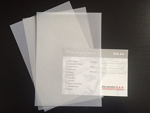 50 Blatt DIN A4 Transparentpapier klar - weiß bedruckbar 150g/m² exzellente Durchsicht Premium Qualität super auch für Bastelarbeiten