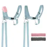 SKIPPI Halfter für Hobby Horse - Hellblau, Hobby Horse Zubehör, Zügeln und 2 Polster im Set, Universalgröße Halfterset