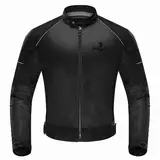 IRON JIA’S Motorradjacke Herren Abnehmbare Zertifizierte Motorradprotektoren Sommer Reiten Mesh atmungsaktiv komfortabel Herren Biker Jacke Schwarz-L