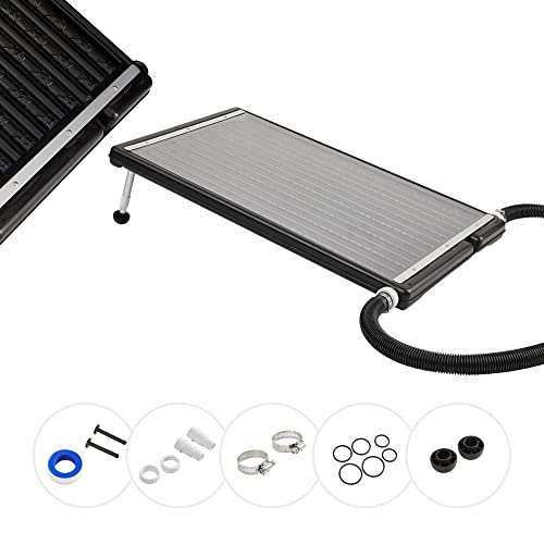 Arebos Solarkollektor Poolheizung, 110 x 65 x 7,5 cm Solarheizung für Pool, Kapazität bis zu 15 Liter, Durchflussmenge bis zu 10.000 L/h, Schlauchanschluss Ø 32/38 mm, inkl. Montagematerial