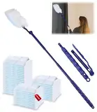 Zaxiva 60 Stück Staubmagnet Set,Staubwedel für Duster Tücher,Tierhaare für swiffer staubwedel nachfüllpack,Staubtücher Reinigungsstaub Staubtuch Nachfüllung mit 1 Handgriff für Tierhaare,Staub,Schmutz