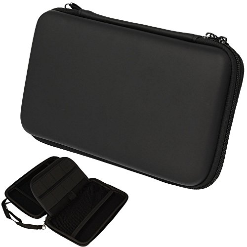 TECHGEAR 2DS XL Case Tasche für New Nintendo 2DS XL, mit Aufbewahrung, Gehäusedeckel, Hartschale, Hartschützender Reise- & Aufbewahrungskoffer für 2DS XL Konsole & Zubehör - Schwarz